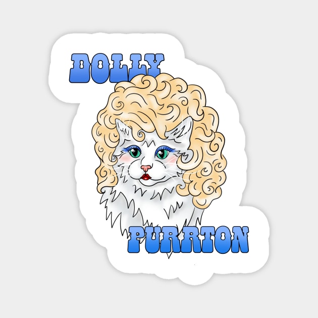 Dolly purrton Magnet by Do All The Crafts