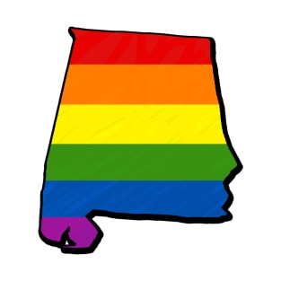 Rainbow Alabama Outline T-Shirt