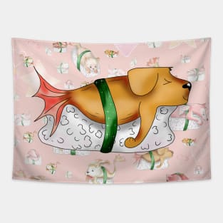 cute brown sushi dog Tapestry