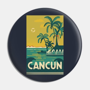 A Vintage Travel Art of Cancun - Mexico Pin