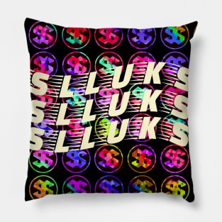 Super cool slluks brand letter logo music design Pillow