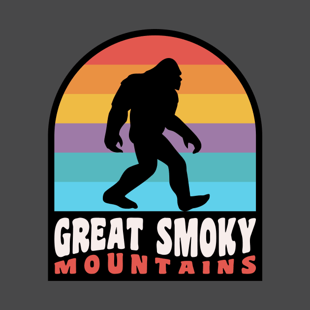 Great Smoky Mountains National Park Bigfoot Sasquatch Retro by PodDesignShop
