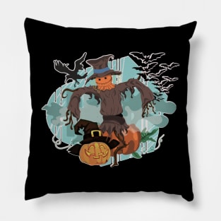 Scarecrow in the pumpkin patch Pillow