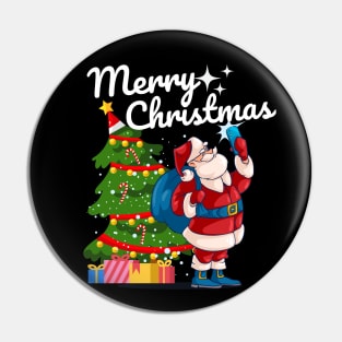 Merry Christmas Santa Claus selfie Pin