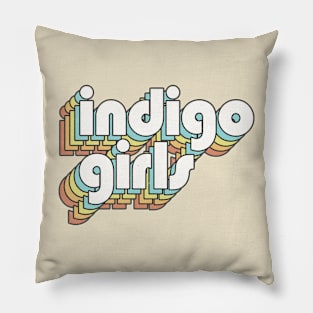 Retro Indigo Girls Pillow