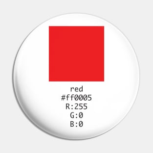 Red Hex and RGB Code Pin