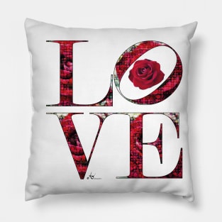 LOVE Letters June Birth Month Flower Red Rose Pillow