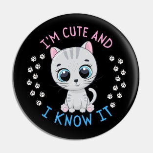 I'm Cute and I know it Smart Cookie Sweet little kitty cute baby outfit Pin