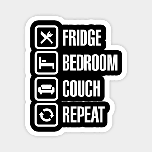 Fridge bedroom couch repeat Covid 19 Coronavirus Magnet