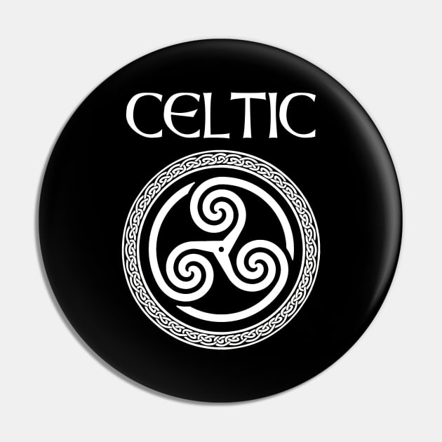 Celtic Heritage Ancient Celtic Triskelion Symbol Pin by AgemaApparel