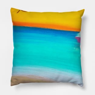 Beach landscape painting Pillow