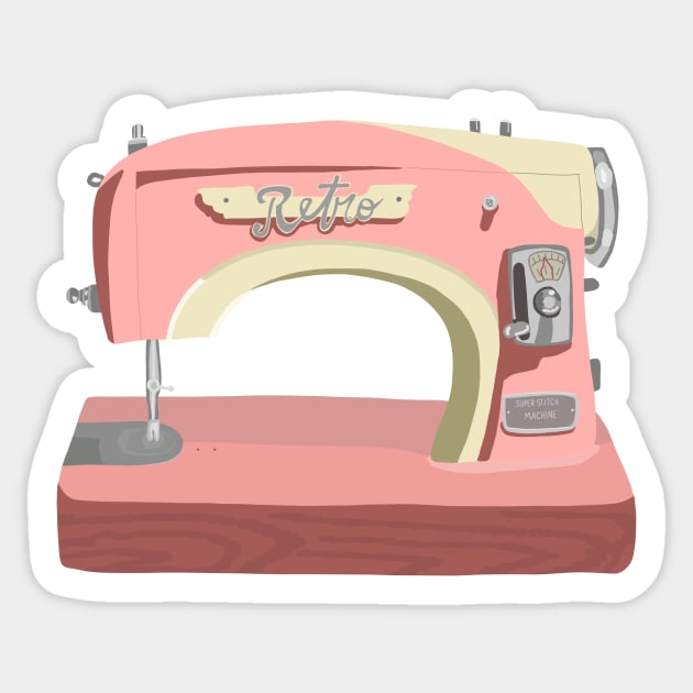 Pink Sewing Machine - Sewing Machine - Sticker