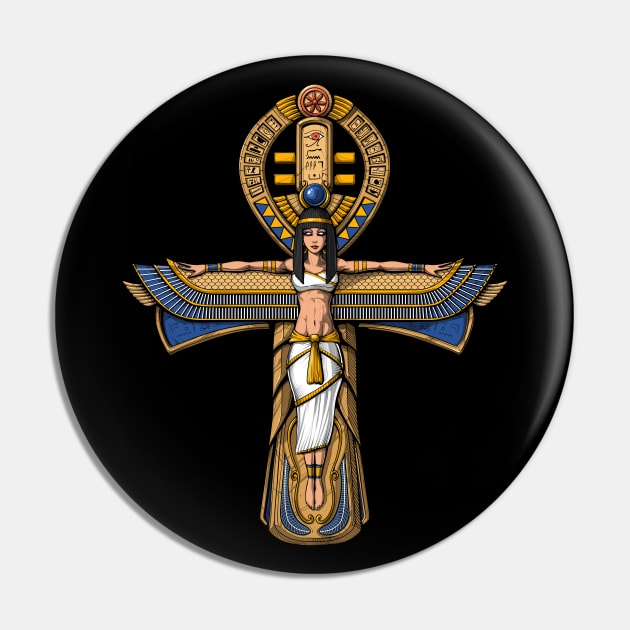 Egyptian Ankh Cross Pin by underheaven