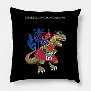 Clanosaurus Rex AMERICANNATIONALsaurus rex Plaid American National Scotland Ireland Family Tartan Pillow