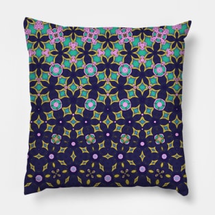 Pretty Blue Flower Pattern Design Pillow