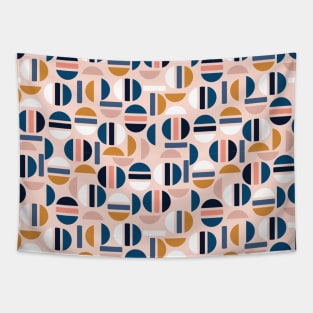 Abstract Modern Half Circles Tapestry