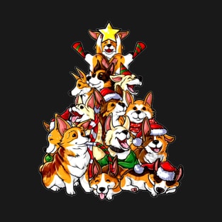 Corgi dog tree christmas T-Shirt