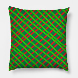 Red and green stripes Pillow