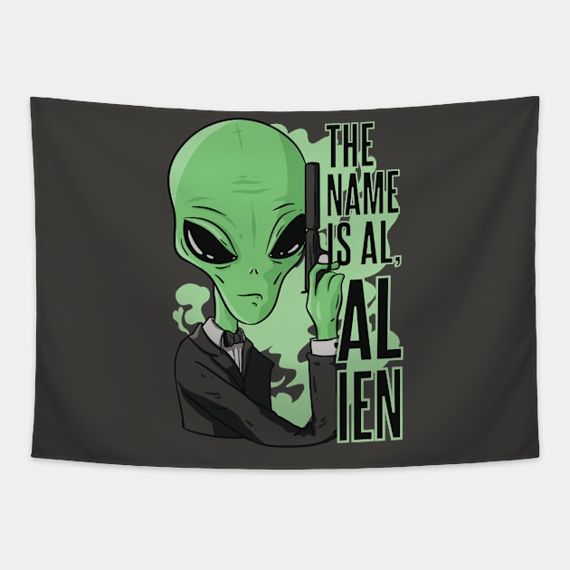 Alien Hunter: Al's got your back Tapestry by Life2LiveDesign