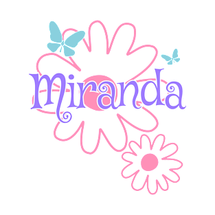 Miranda Girls Name Daisy Butterflies T-Shirt