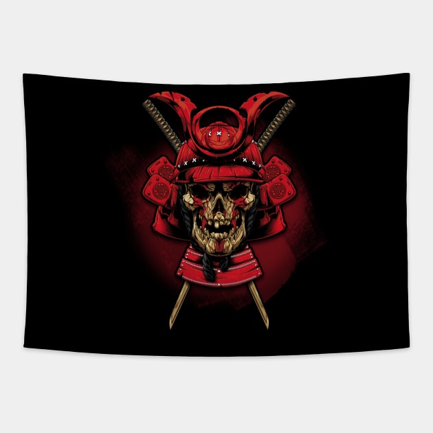 Skull Samurai Tapestry by Chack Loon