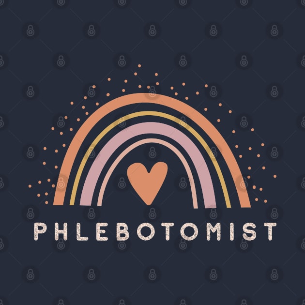 Phlebotomist - boho casual rainbow dark Design by best-vibes-only