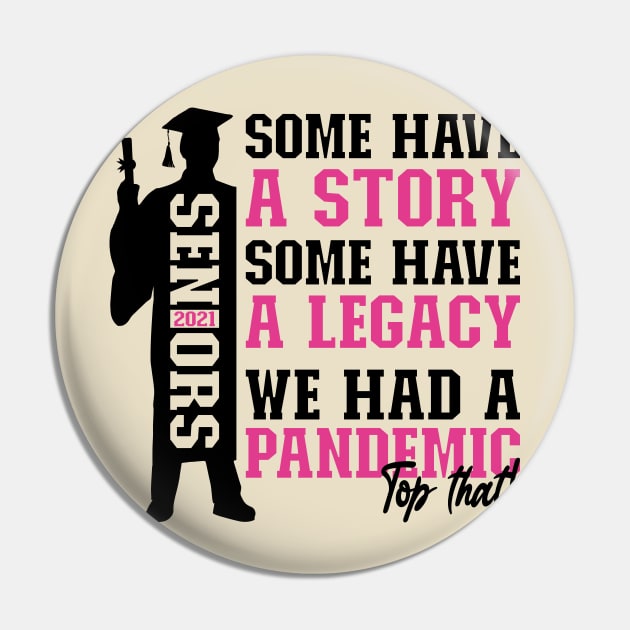 Pandemic Graduation | Black And Pink Text Boys Funny Graduation Pin by Estrytee