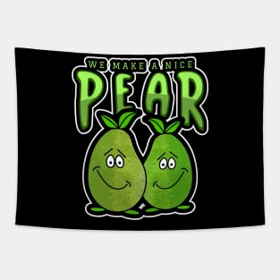 PAIR Of Cute Pears Art Funny Food Pun Tapestry