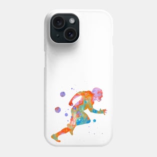 American Football Player Watercolor Painting Phone Case