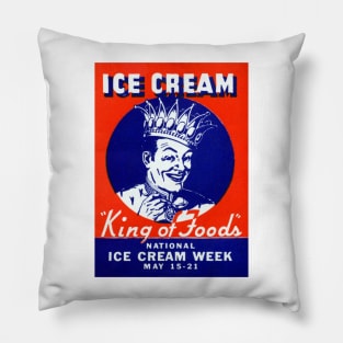 1940 Ice Cream King of Foods Pillow
