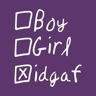 Gender? IDGAF - white text T-Shirt