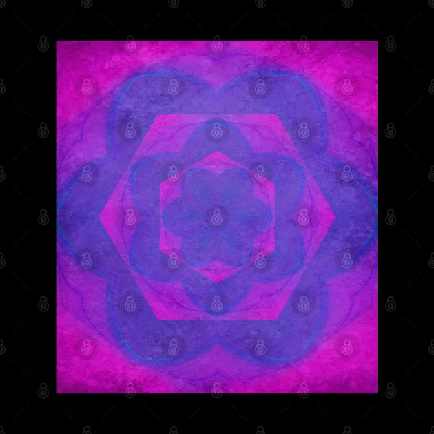 Hot pink and purple kaleidoscope with texture by hereswendy