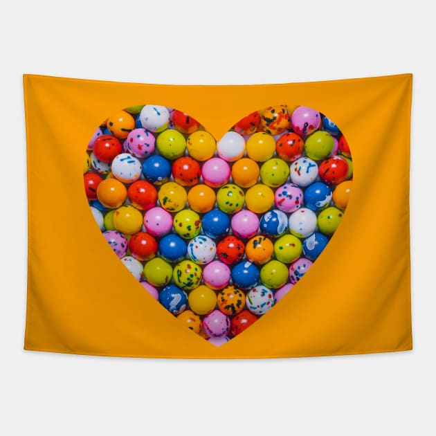 Vintage Jawbreaker Candy Photo Heart Tapestry by love-fi