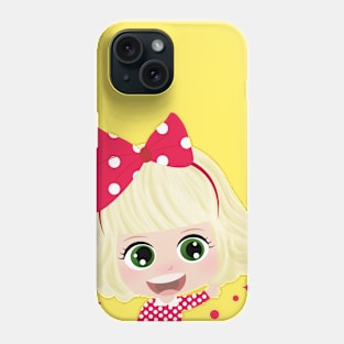 Cute Little Girl With Red Bow Phone Case