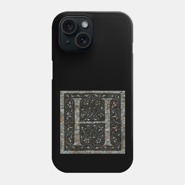 The letter 'H' carved in stone Phone Case by MichaelaGrove