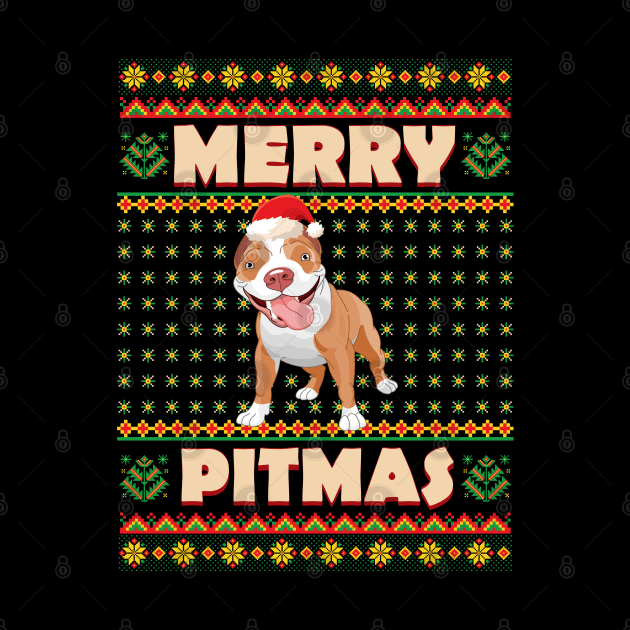 Merry Pitmas Pitbull Christmas Day Dog Lover Gift by aneisha