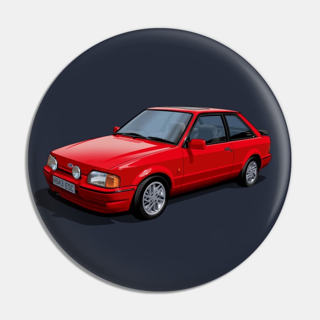 Ford Escort XR3i Mk4 in Radiant Red Pin by candcretro