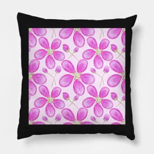 Watercolor pattern with apple blossom Pillow