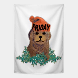 Friday Mood Beanie Puppy Tapestry