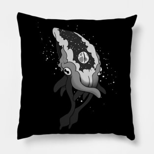 Cosmic Squid B&W Pillow