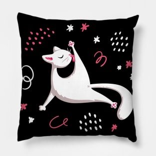 White Cat Pillow