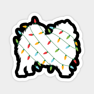 Christmas Lights Pomeranian Dog Magnet