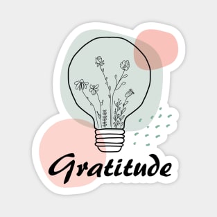 Gratitude floral light bulb, inspirational meanings Magnet