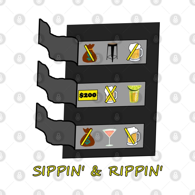 Sippin' & Rippin' Pull Tab Graphic T-Shirt by SiebergGiftsLLC