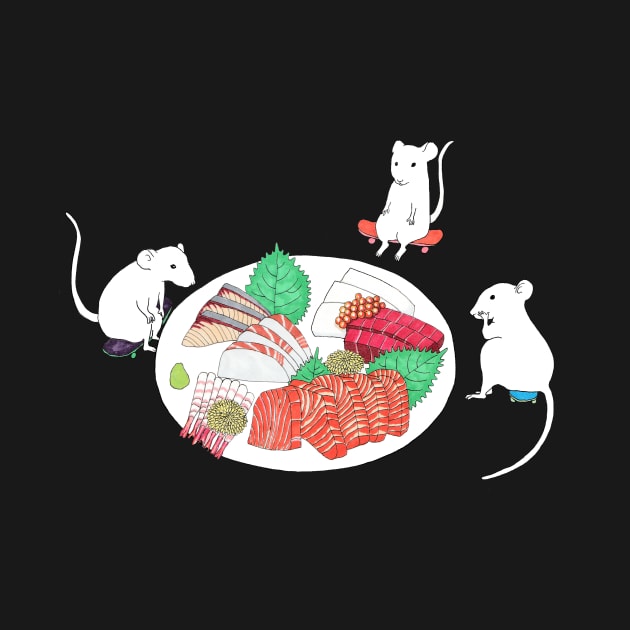 Mice with sashimi by Nagisa