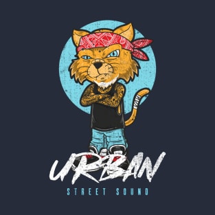 Urban Street Sound Cat Design T-Shirt