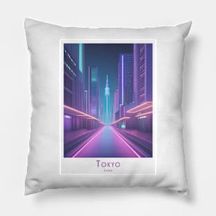 Abstract Modern Art - Japan Tokyo Twilight Tranquility Pillow