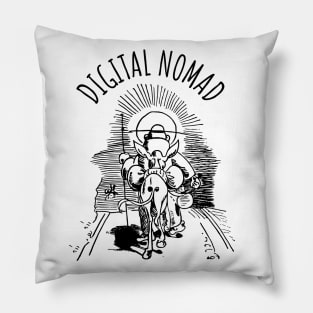 Digital Nomad Backpacker Traveler Pillow