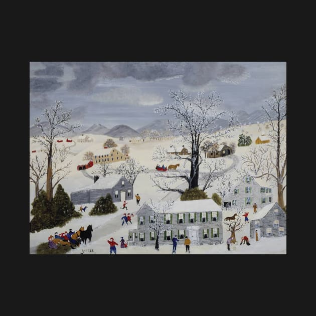 grandma moses - Catching the Thanksgiving Turkey by QualityArtFirst