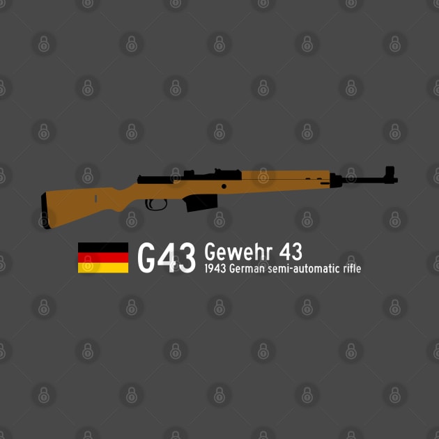 G43 German Gewehr 43 historical 1943 German semi-automatic rifle white by FOGSJ